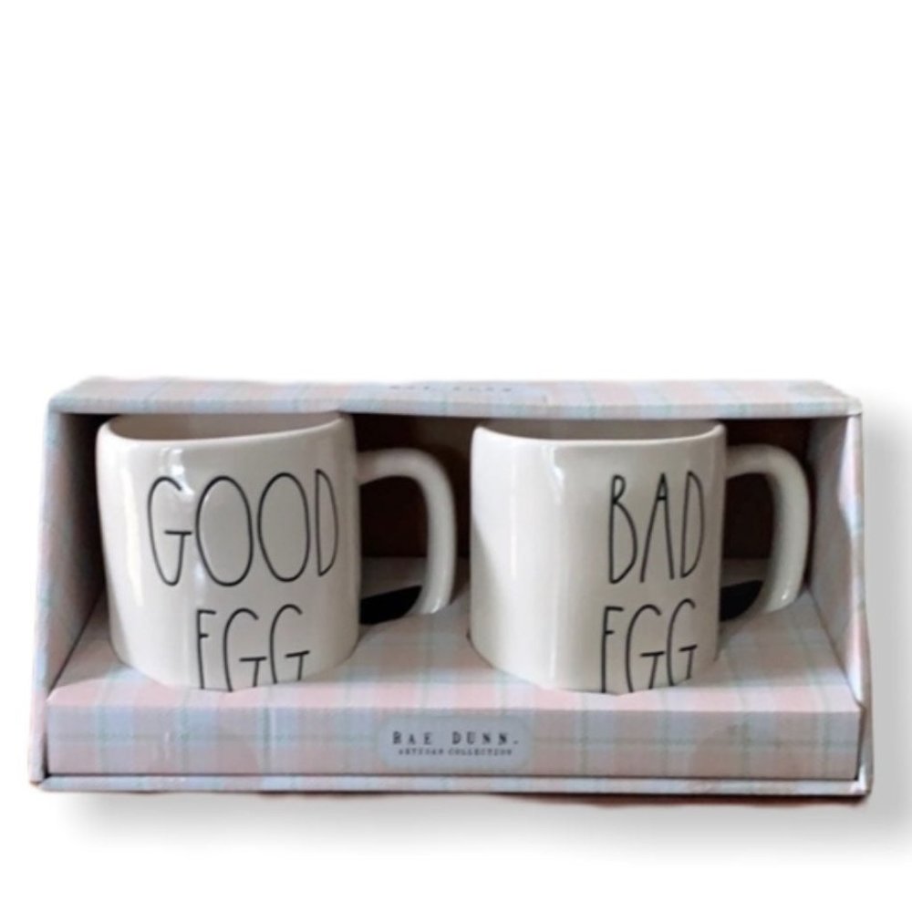 "Good Egg, Bad Egg" Rae Dunn Mug Set